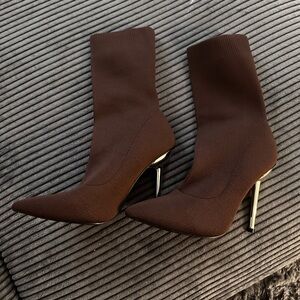 Elegant Brown Stiletto Heel Boots